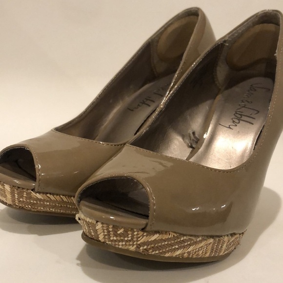 sam & Libby Aztec wedge patent leather peeptoe 7.5 - Picture 4 of 11